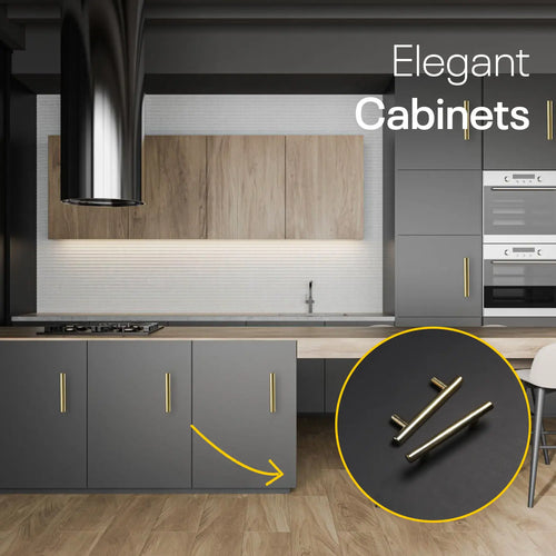 Golden Cylinder Cabinets & Drawer Pulls - 3inch FIGO