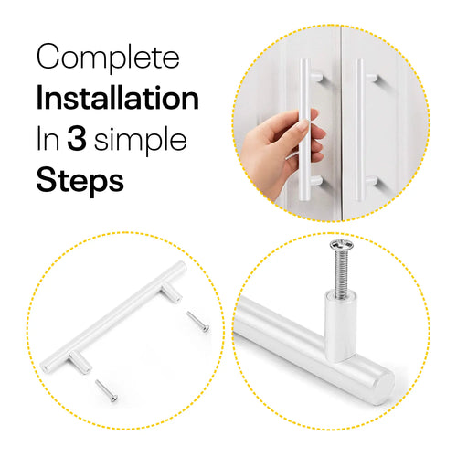 White Cylinder Cabinets & Drawer Pulls - 6inch FIGO