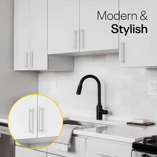 White Cylinder Cabinets & Drawer Pulls - 6inch FIGO
