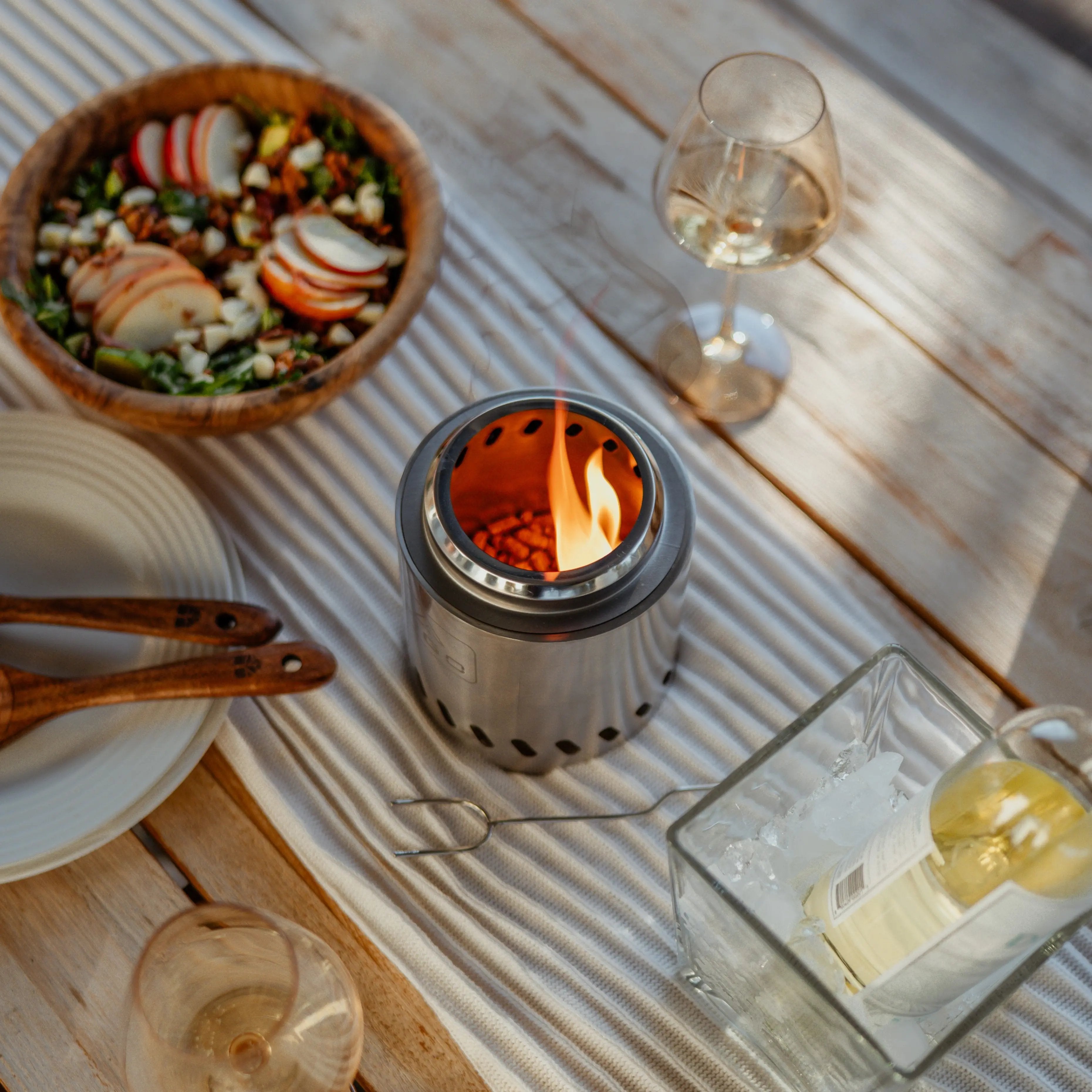 SYLVESTA® Mini – 6.5” Stainless Steel Smokeless Tabletop Fire Pit FIGO Home