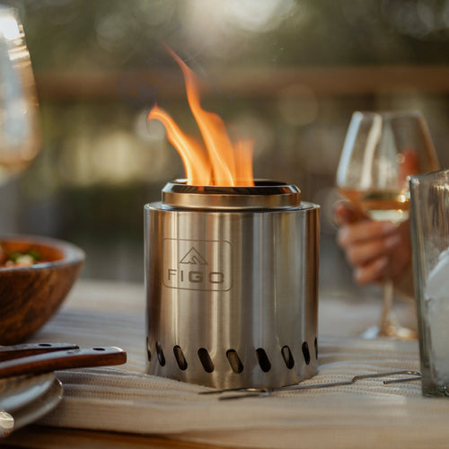 SYLVESTA® Mini – 6.5” Stainless Steel Smokeless Tabletop Fire Pit FIGO Home