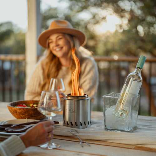 SYLVESTA® Mini – 6.5” Stainless Steel Smokeless Tabletop Fire Pit FIGO Home