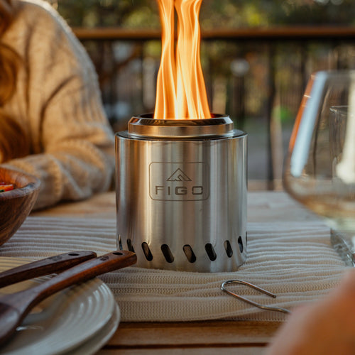 SYLVESTA® Mini – 6.5” Stainless Steel Smokeless Tabletop Fire Pit FIGO Home