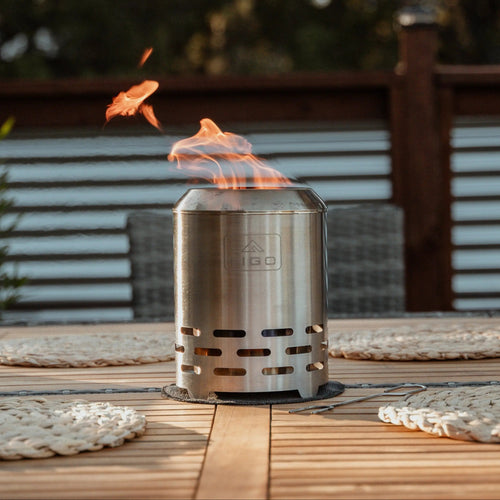 SYLVESTA® XL – 9” Stainless Steel Smokeless Tabletop Fire Pit FIGO Home