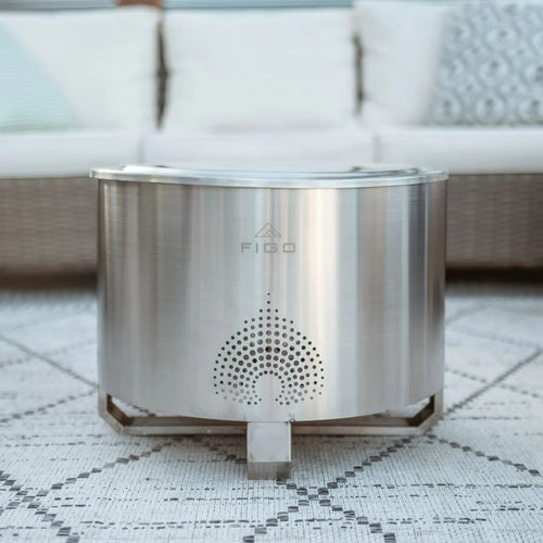HELIOS™ 19" Portable Fire Pit, Adjustable Cooking Grate & Lid