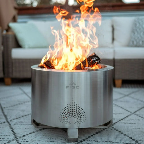 HELIOS™ 19" Portable Fire Pit, Adjustable Cooking Grate & Lid
