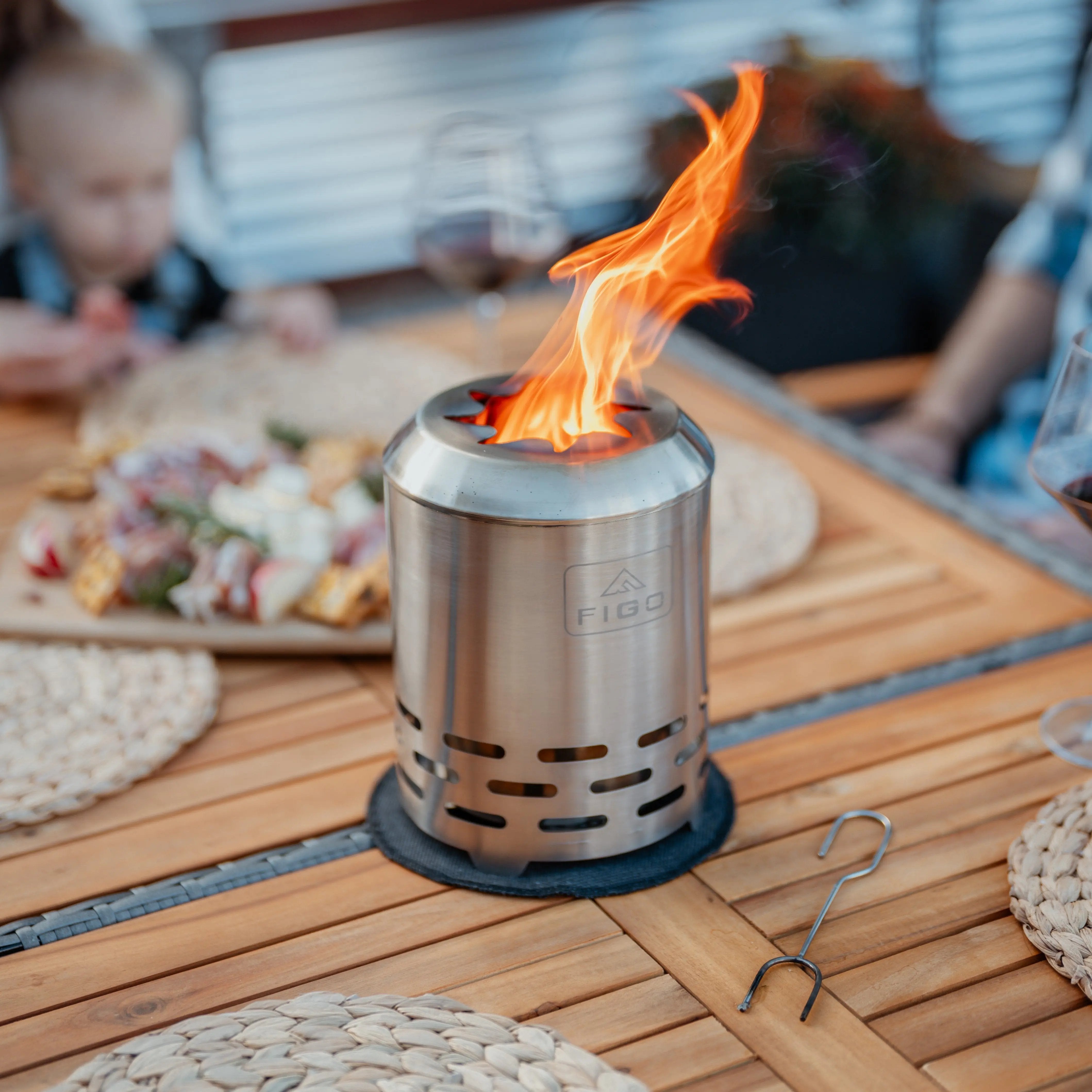 SYLVESTA® XL – 9” Stainless Steel Smokeless Tabletop Fire Pit FIGO Home