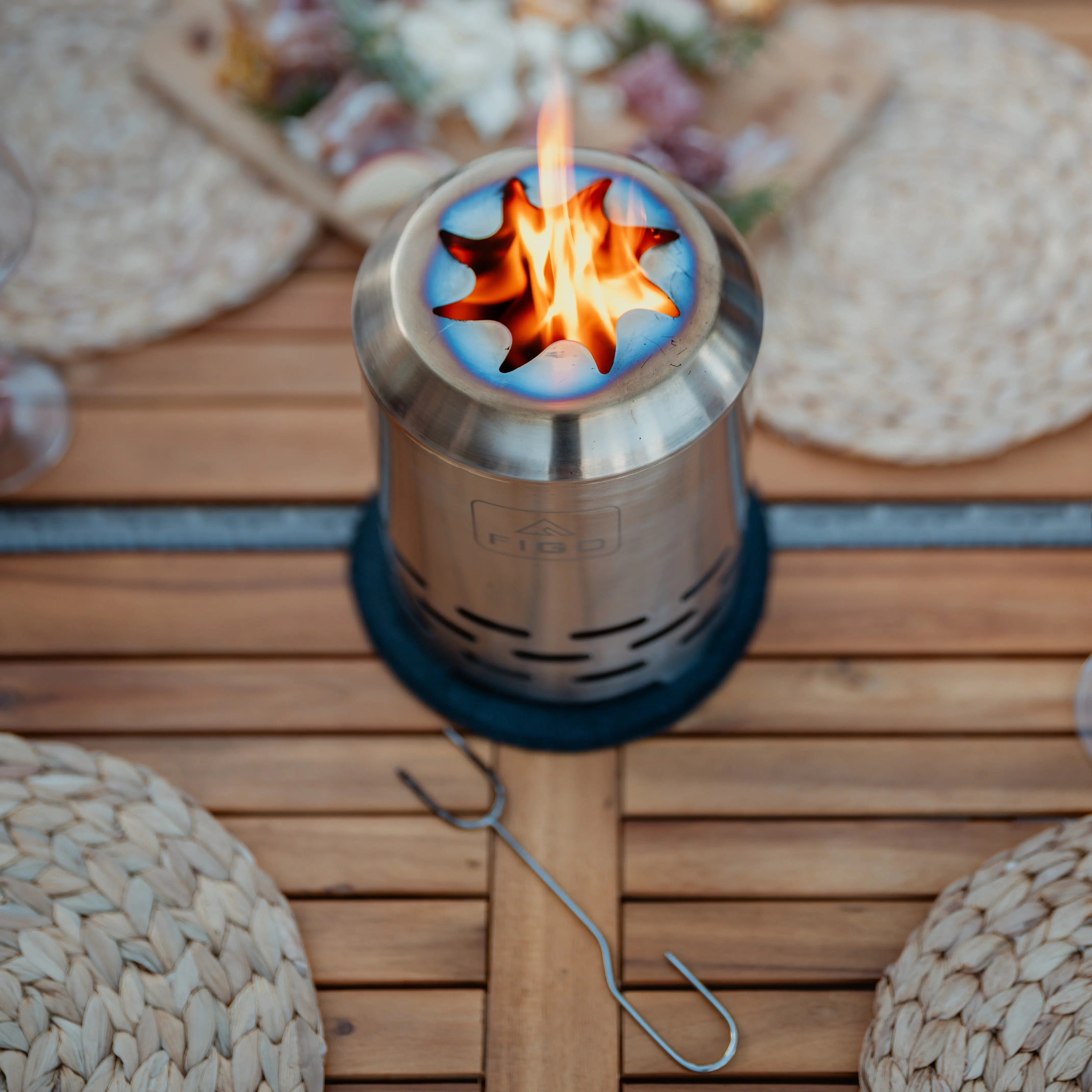 SYLVESTA® XL – 9” Stainless Steel Smokeless Tabletop Fire Pit FIGO Home