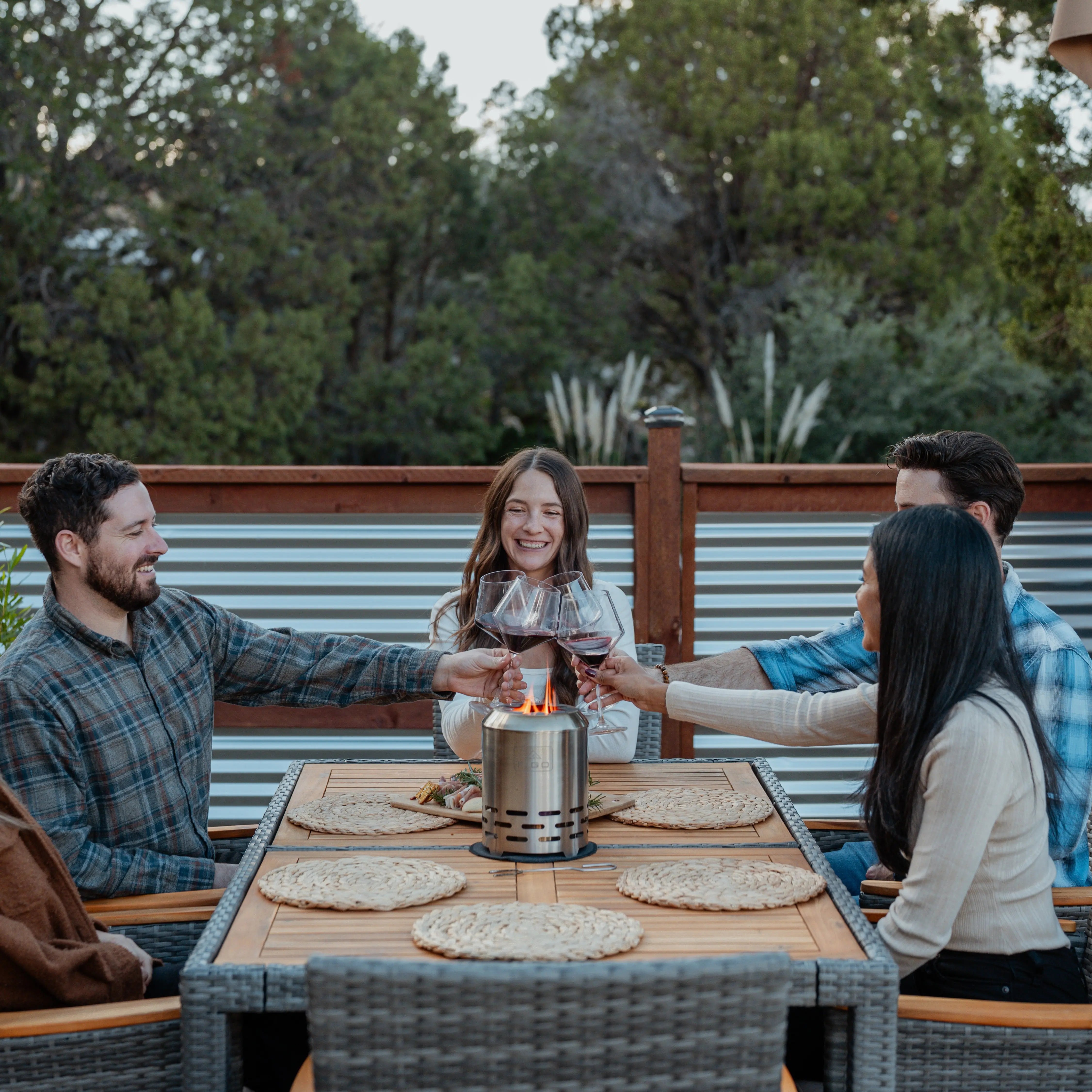 SYLVESTA® XL – 9” Stainless Steel Smokeless Tabletop Fire Pit FIGO Home