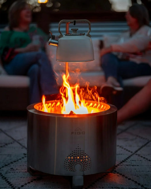 HELIOS™ 19" Portable Fire Pit, Adjustable Cooking Grate & Lid