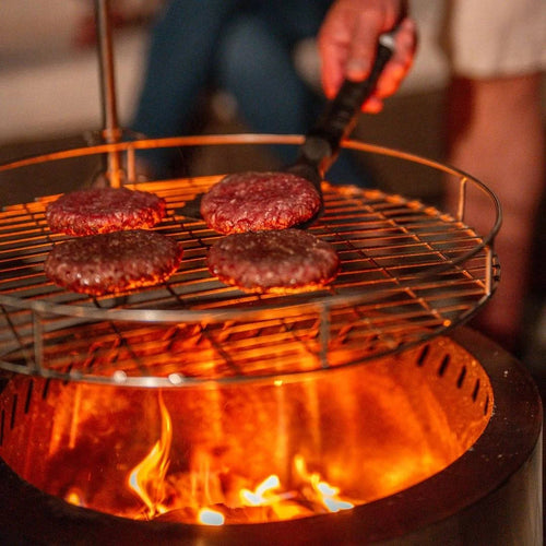 HELIOS™ 19" Portable Fire Pit, Adjustable Cooking Grate & Lid