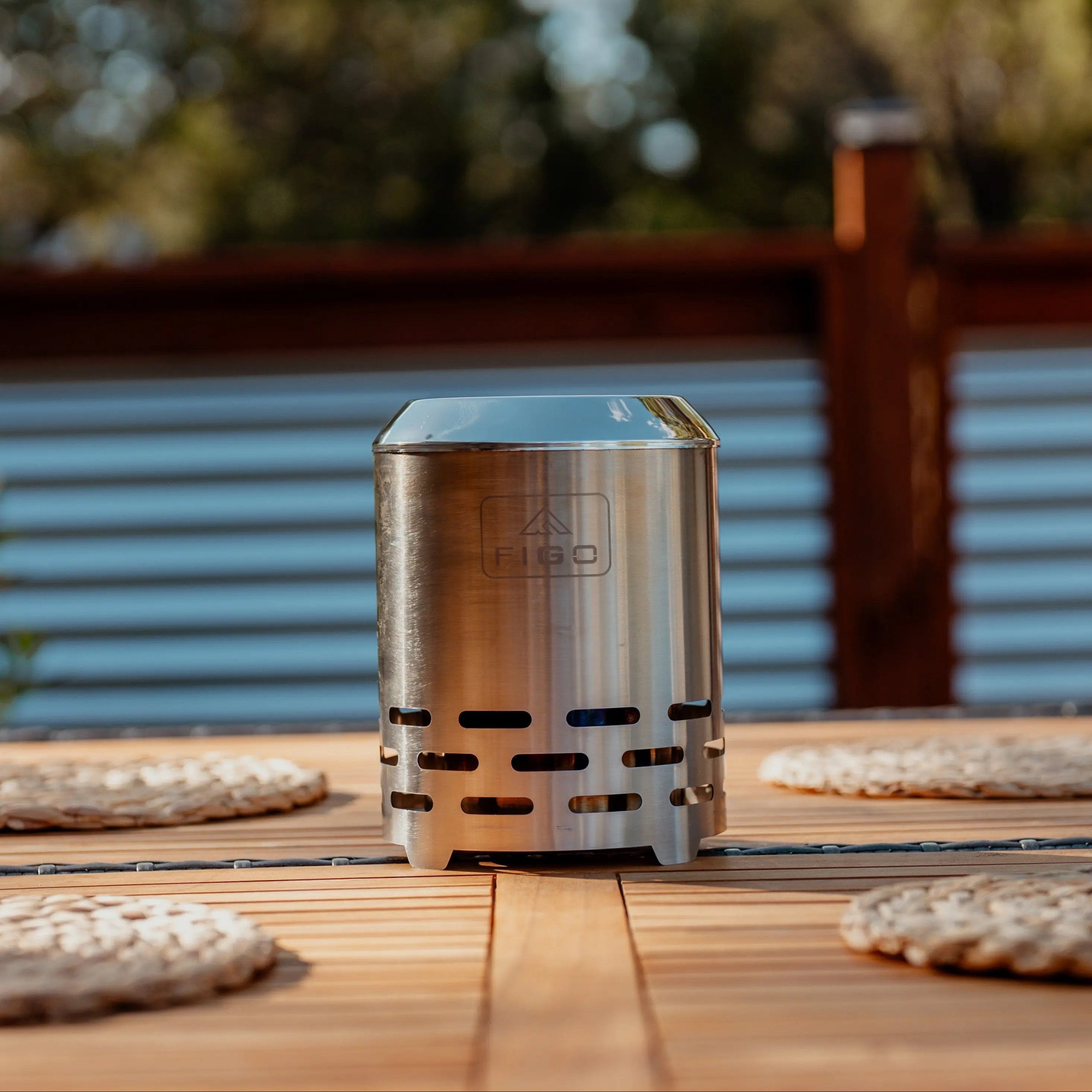 SYLVESTA® XL – 9” Stainless Steel Smokeless Tabletop Fire Pit FIGO Home