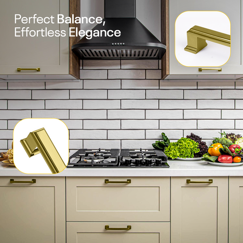 Golden Bar Handles Square - 5 Inch FIGO