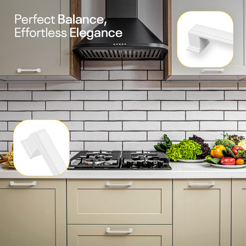 White Bar Handles Square - 5 Inch FIGO