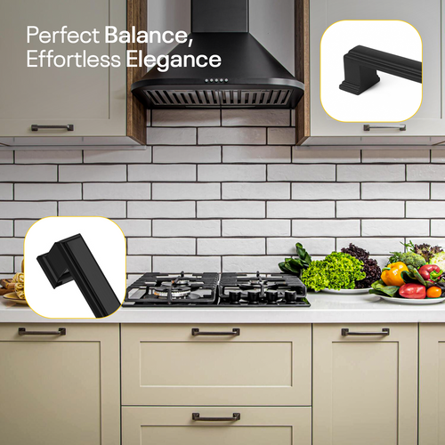 Black Bar Handles Square - 5 Inch FIGO
