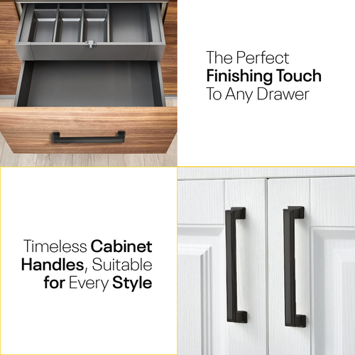 Black Bar Handles Square - 5 Inch FIGO