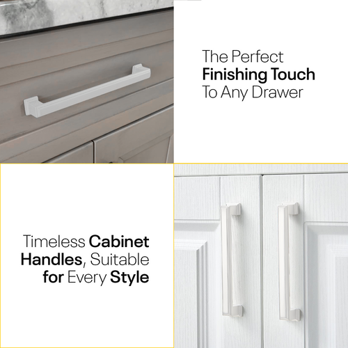 White Bar Handles Square - 5 Inch FIGO