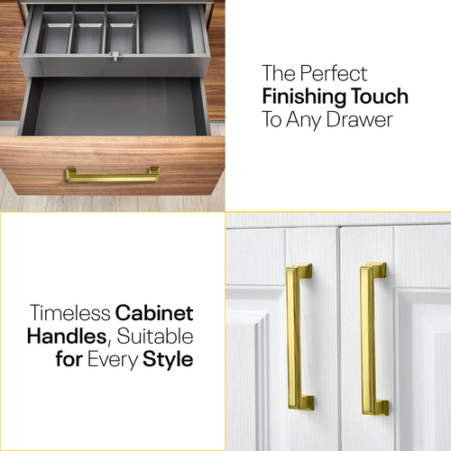 Golden Bar Handles Square - 5 Inch FIGO