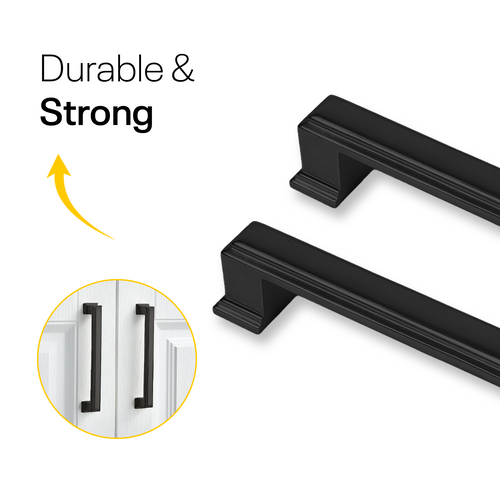 Black Bar Handles Square - 5 Inch FIGO