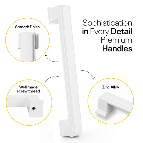 White Bar Handles Square - 5 Inch FIGO