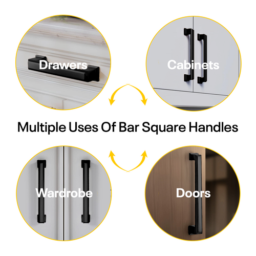 Black Bar Handles Square - 5 Inch FIGO