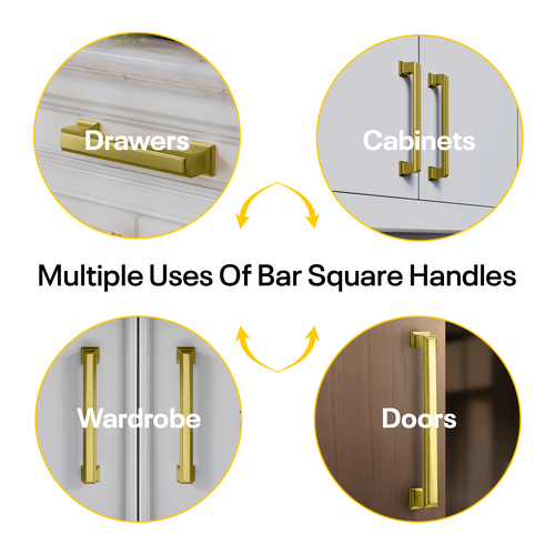 Golden Bar Handles Square - 5 Inch FIGO