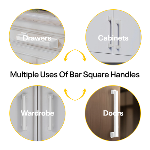White Bar Handles Square - 5 Inch FIGO