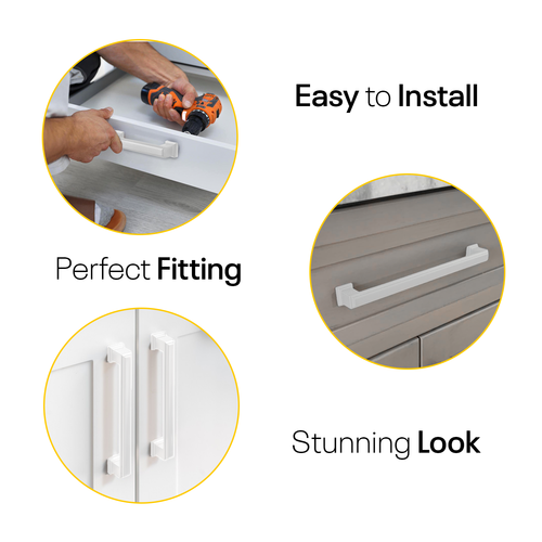 White Bar Handles Square - 5 Inch FIGO