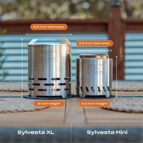 SYLVESTA® Mini – 6.5” Stainless Steel Smokeless Tabletop Fire Pit FIGO Home