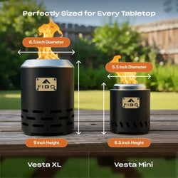 VESTA® Mini - 6.5” Cast Iron Smokeless Tabletop Fire Pit FIGO Home