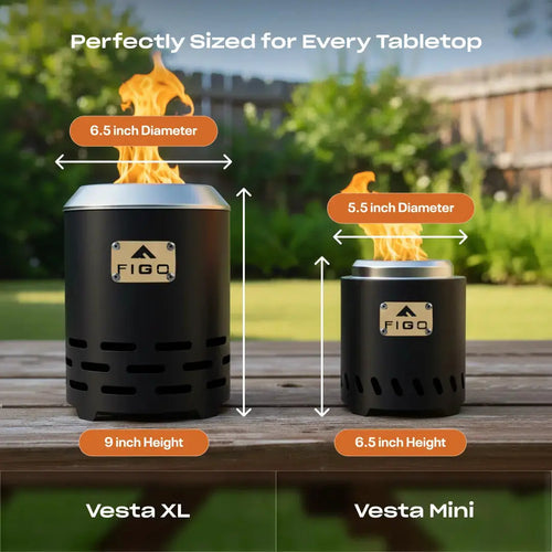 VESTA® Mini - 6.5” Cast Iron Smokeless Tabletop Fire Pit FIGO Home