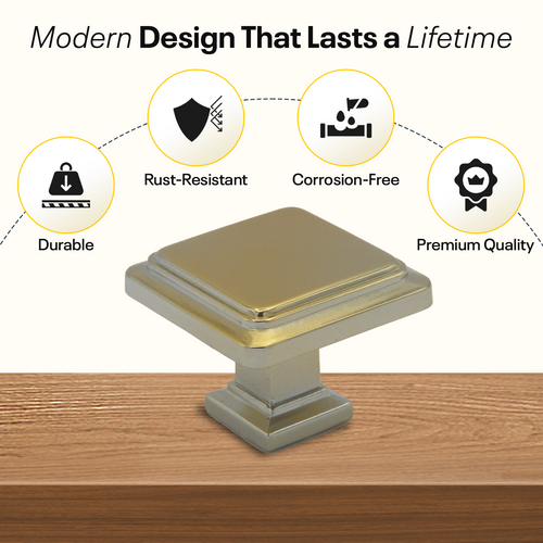Golden Single Knob Square Handles FIGO Home