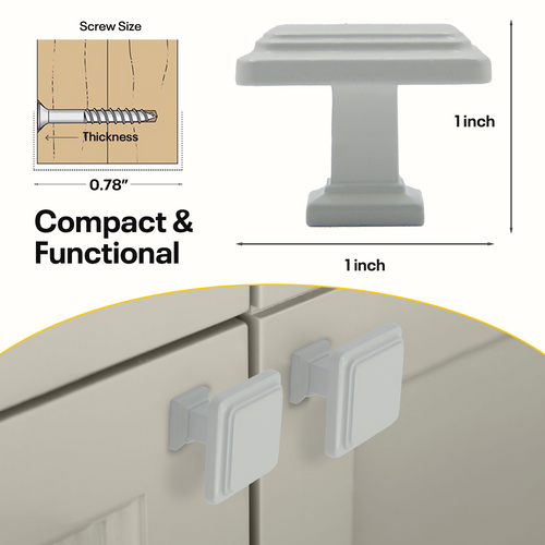 White Single Knob Square Handles FIGO Home