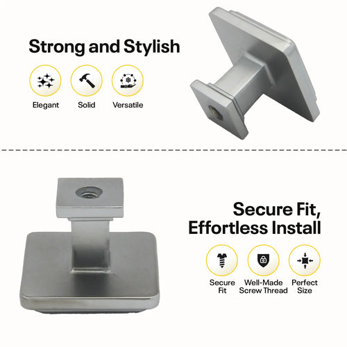 Silver Single Knob Square Handles FIGO Home