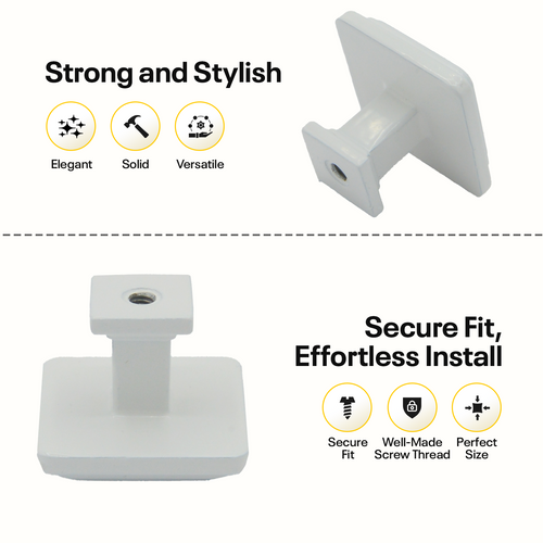 White Single Knob Square Handles FIGO Home