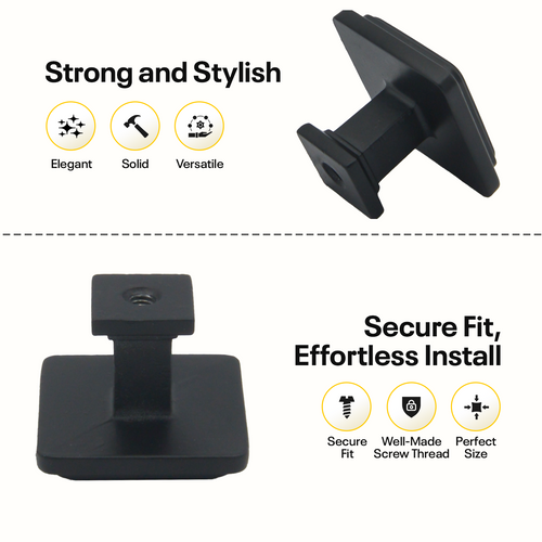 Black Single Knob Square Handles FIGO Home