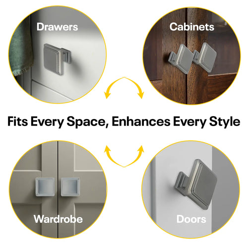 Silver Single Knob Square Handles FIGO Home