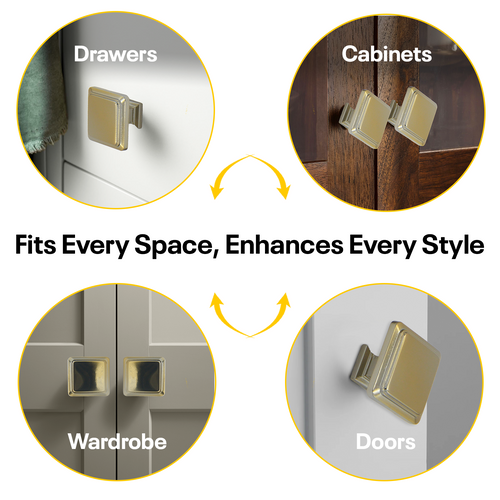 Golden Single Knob Square Handles FIGO Home