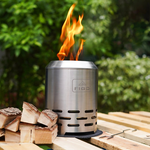 SYLVESTA® XL – 9” Stainless Steel Smokeless Tabletop Fire Pit FIGO Home