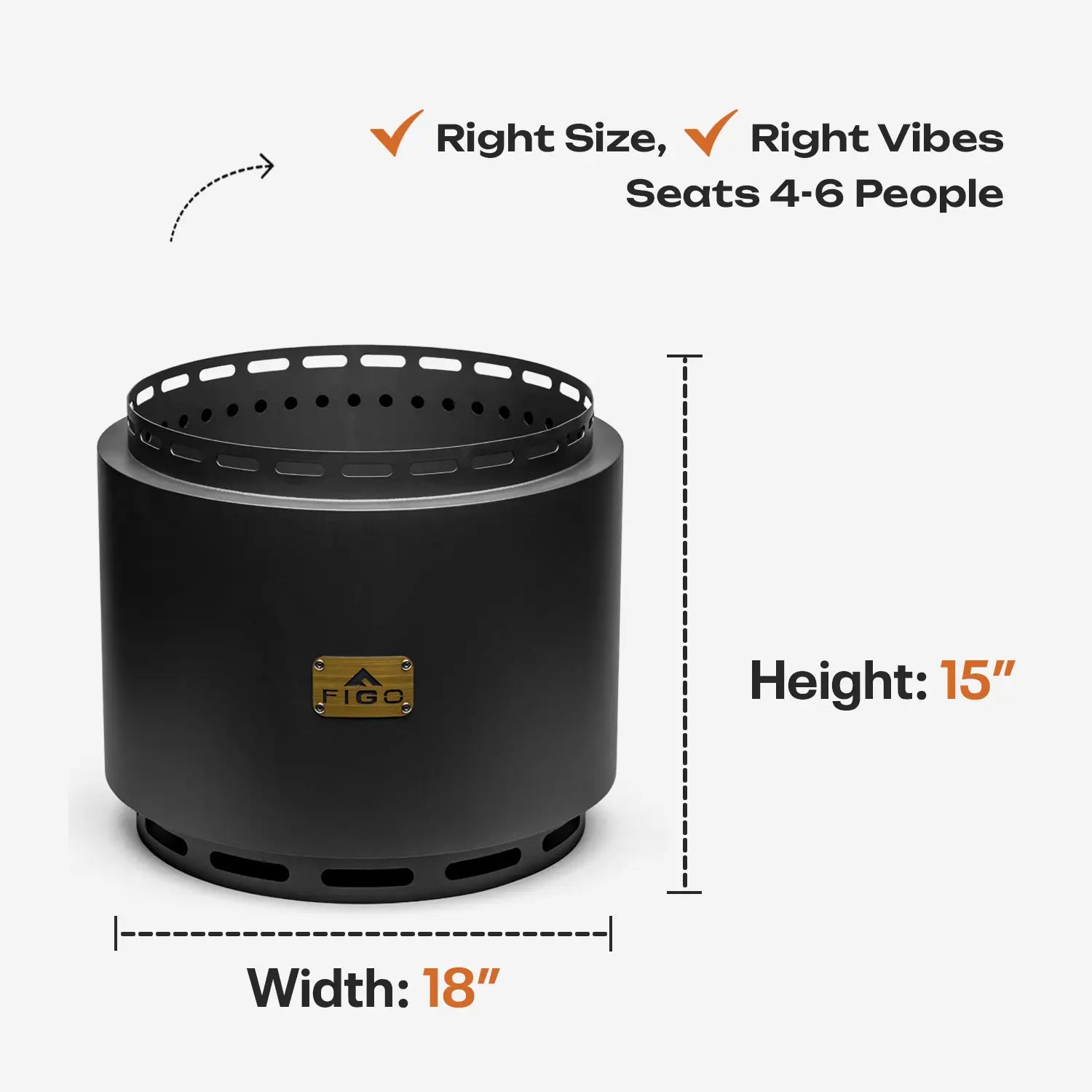 GOLDEN BREATH® - 18" Outdoor Smokeless Fire Pit FIGO