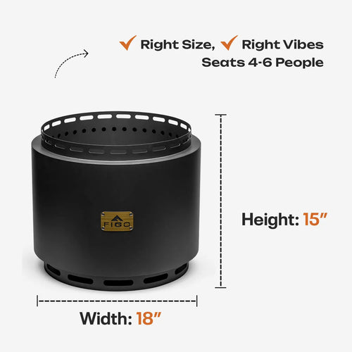 GOLDEN BREATH® - 18" Outdoor Smokeless Fire Pit FIGO