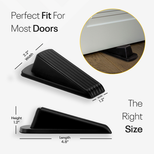 Black Rubber Wedge Door Stopper FIGO